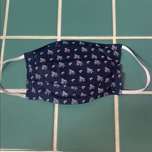 Navy blue with white design homemade mask.